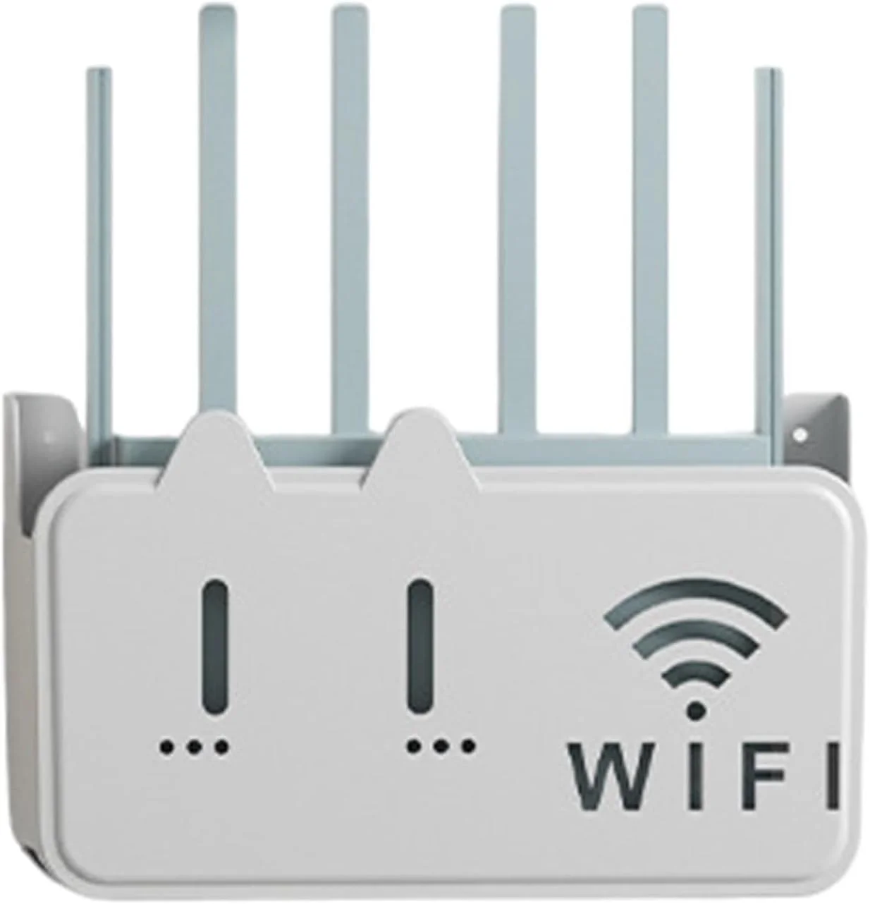 جعبه نگهداری روتر وای فای دیواری، قفسه شناور دیواری، بدون نیاز به سوراخکاری، استایل شیک، نگهدارنده دیواری دستگاه کوچک برای دکور قفسه هنری روتر وای فای اتاق خانه (خاکستری)