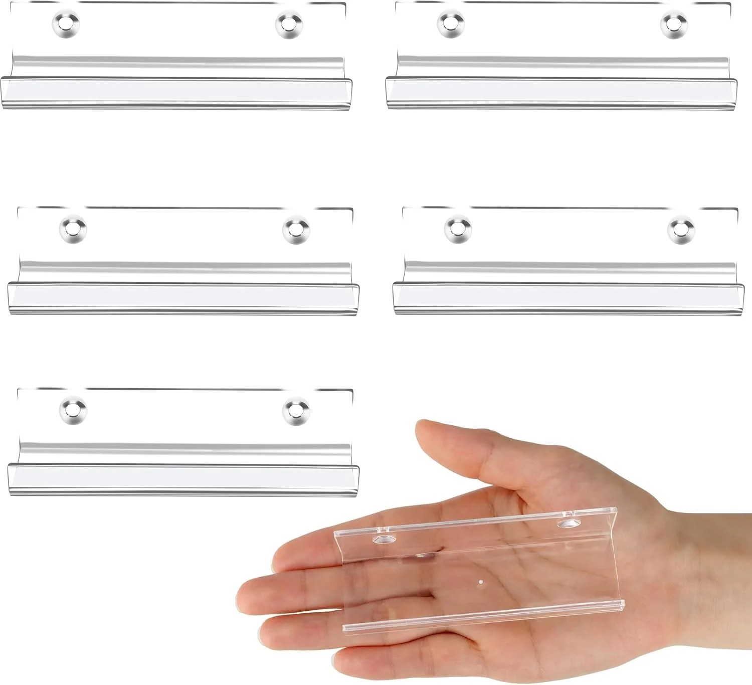 بسته 6 عددی شلف نمایشگر آلبوم وینیل آکریلیک شفاف - نگهدارنده آلبوم شناور دیواری برای آلبوم های وینیل، قفسه ذخیره سازی LP برای خانه، دفتر، اتاق موسیقی، 4 اینچ