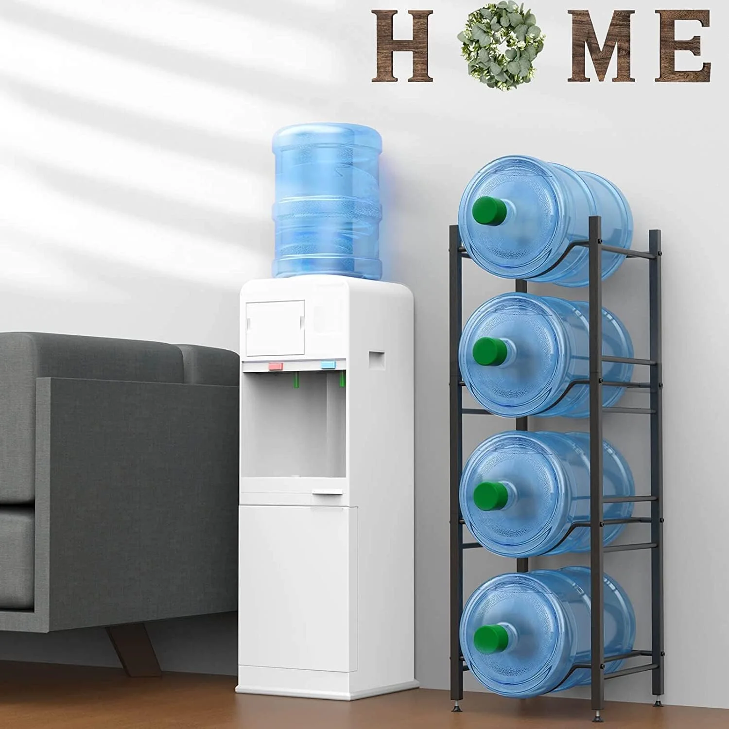 استند نگهداری بطری آب SKY TOUCH، قفسه 4 طبقه نگهدارنده بطری آب، جا بطری آب سنگین 5 گالن مناسب آشپزخانه، خانه و دفتر کار، مونتاژ آسان، مشکی استند نگهداری بطری آب SKY TOUCH، قفسه 4 طبقه نگهدارنده بطری آب، جا بطری آب سنگین 5 گالن مناسب آشپزخانه، خانه و دفتر کار، مونتاژ آسان، مشکی
