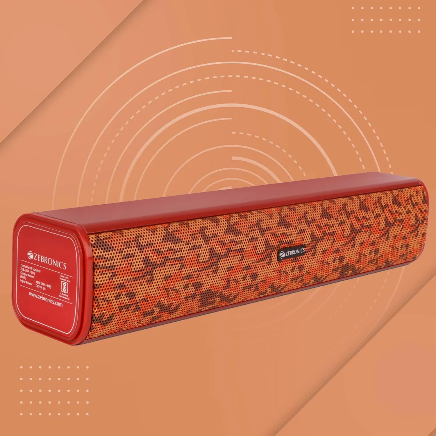 اسپیکر ساندبار کوچک 16 واتی زبرونیکس مدل Zeb-Vita Plus با نمایشگر LED، پشتیبانی از USB، کارت SD، AUX، FM، TWS و قابلیت تماس (طرح استتار قرمز) اسپیکر ساندبار کوچک 16 واتی زبرونیکس مدل Zeb-Vita Plus با نمایشگر LED، پشتیبانی از USB، کارت SD، AUX، FM، TWS و قابلیت تماس (طرح استتار قرمز)