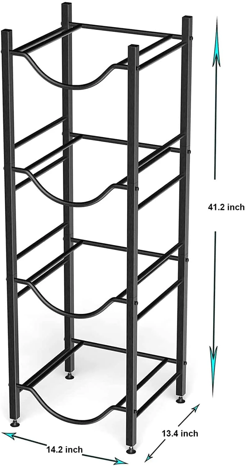 استند نگهداری بطری آب SKY TOUCH، قفسه 4 طبقه نگهدارنده بطری آب، جا بطری آب سنگین 5 گالن مناسب آشپزخانه، خانه و دفتر کار، مونتاژ آسان، مشکی استند نگهداری بطری آب SKY TOUCH، قفسه 4 طبقه نگهدارنده بطری آب، جا بطری آب سنگین 5 گالن مناسب آشپزخانه، خانه و دفتر کار، مونتاژ آسان، مشکی