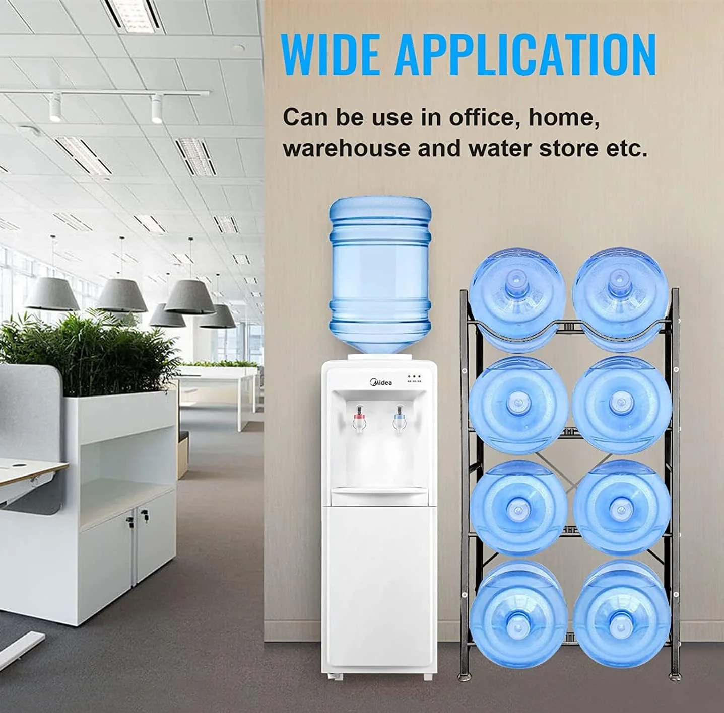 استند نگهداری بطری آب SKY-TOUCH، 4 طبقه، قفسه آب معدنی برای 8 بطری 5 گالنی، مقاوم برای دفتر کار، خانه، باشگاه ورزشی، مونتاژ آسان استند نگهداری بطری آب SKY-TOUCH، 4 طبقه، قفسه آب معدنی برای 8 بطری 5 گالنی، مقاوم برای دفتر کار، خانه، باشگاه ورزشی، مونتاژ آسان