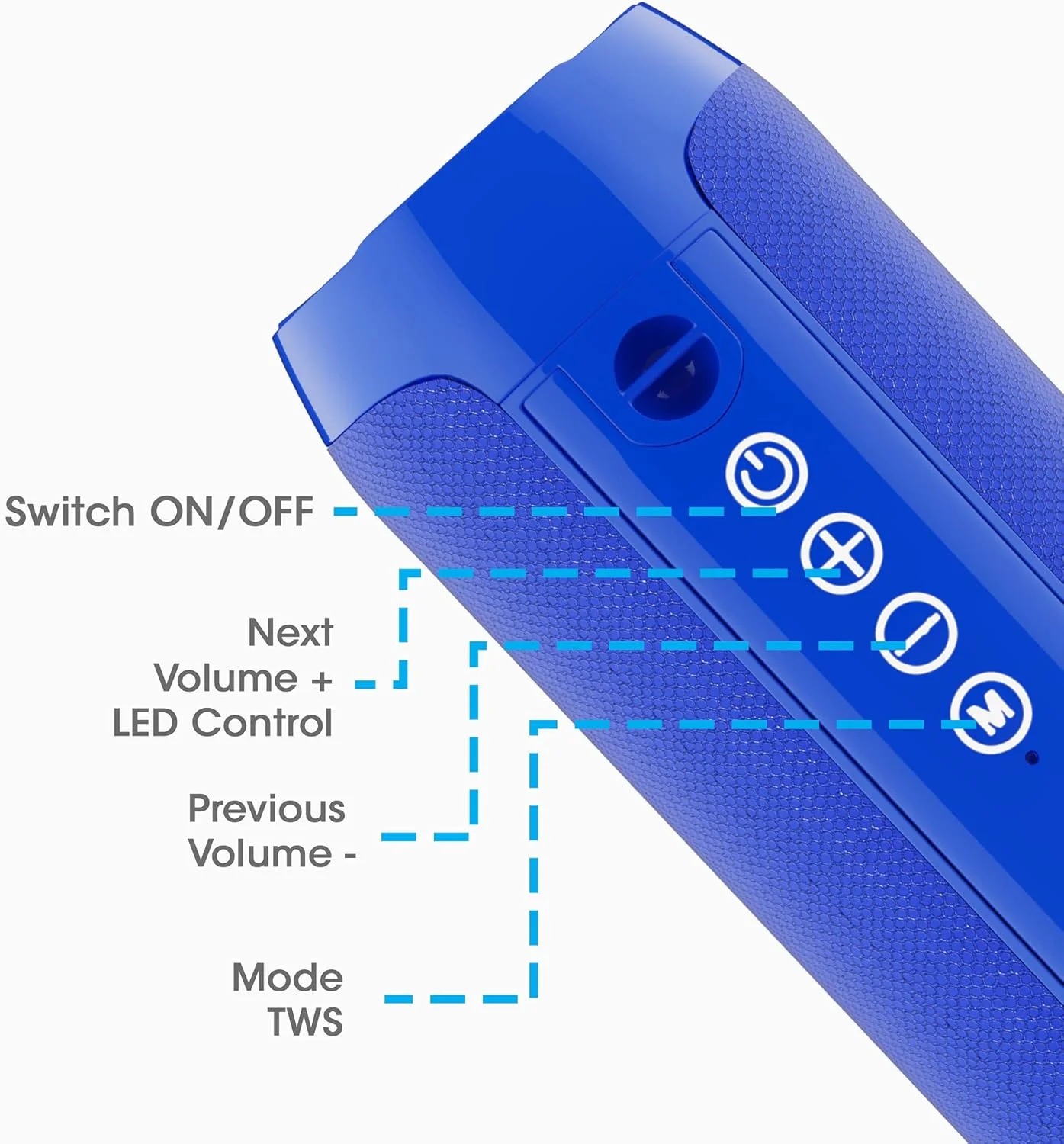 اسپیکر بلوتوثی قابل حمل 10 واتی Zebronics Zeb-Action با بلوتوث نسخه 5.1، TWS، نورهای RGB، روکش پارچه ای، AUX/USB/FM/mSD (آبی) اسپیکر بلوتوثی قابل حمل 10 واتی Zebronics Zeb-Action با بلوتوث نسخه 5.1، TWS، نورهای RGB، روکش پارچه ای، AUX/USB/FM/mSD (آبی)