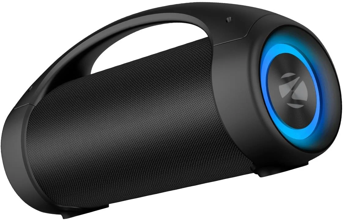 اسپیکر بلوتوثی قابل حمل Zebronics Sound Feast 400 نسخه 5.0 با خروجی 60 وات، 11 ساعت پخش، دستیار صوتی، TWS، ضد آب IPX5، عملکرد تماس، نور RGB، AUX، USB، رادیو FM و Type C