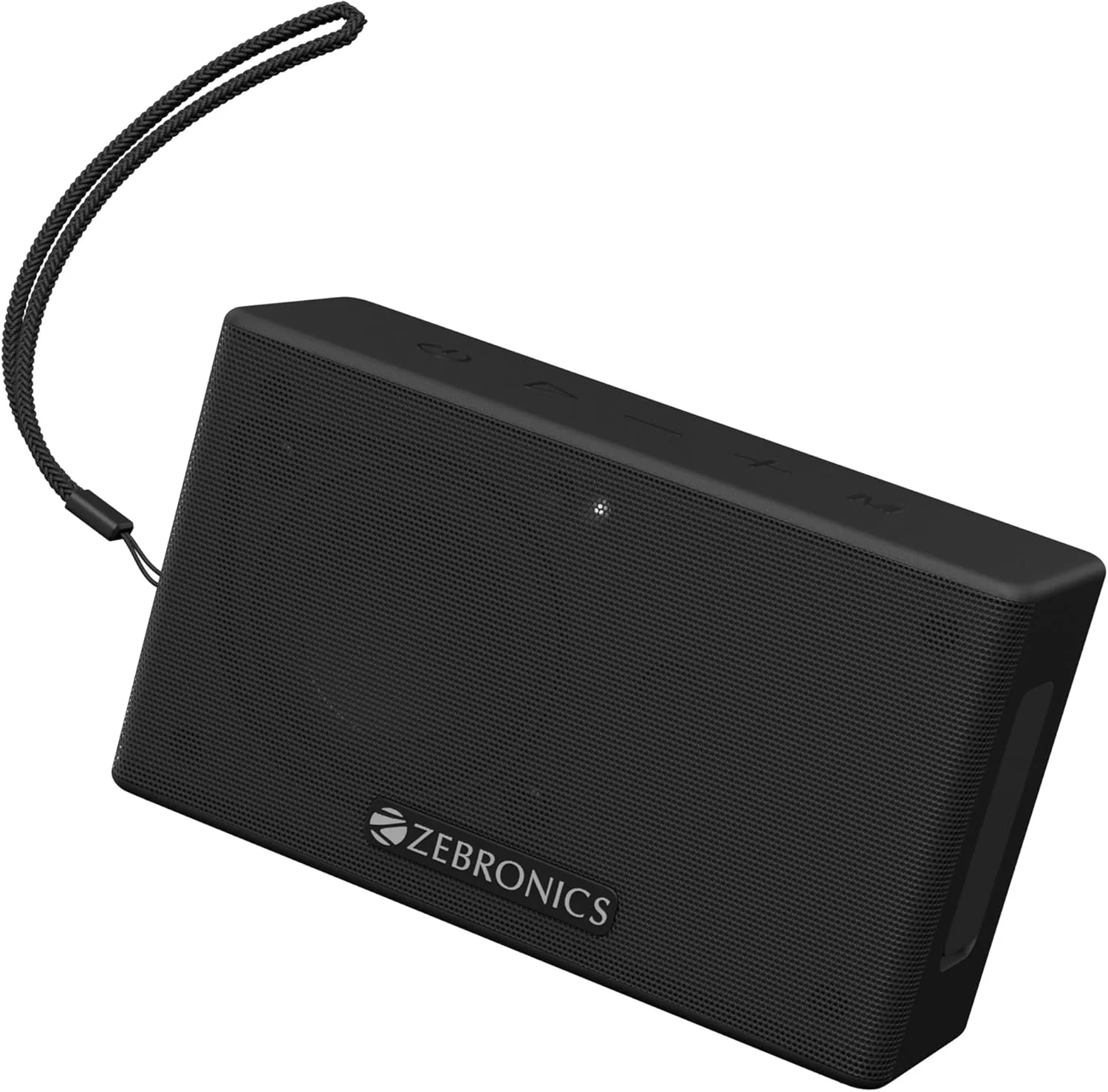 اسپیکر بلوتوثی قابل حمل زیبرونیکس Sonic POD S، توان 8 وات، تا 12 ساعت پخش، رادیاتور پسیو، قابلیت تماس، بلوتوث نسخه 5.3 | mSD | AUX، TWS، دارای حلقه حمل (مشکی)