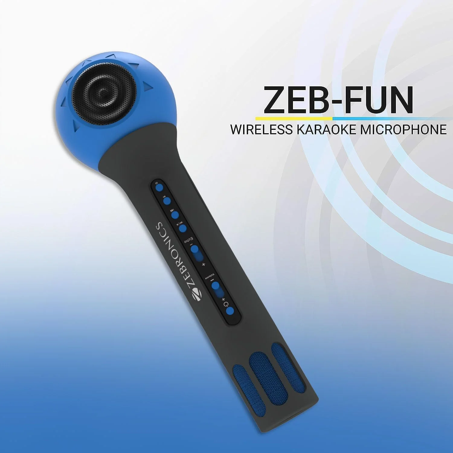 میکروفون کارائوکه 3 واتی Zebronics Zeb-Fun با بلندگوی بلوتوثی، پشتیبانی از کارت mSD، AUX و کنترل رسانه (آبی) میکروفون کارائوکه 3 واتی Zebronics Zeb-Fun با بلندگوی بلوتوثی، پشتیبانی از کارت mSD، AUX و کنترل رسانه (آبی)
