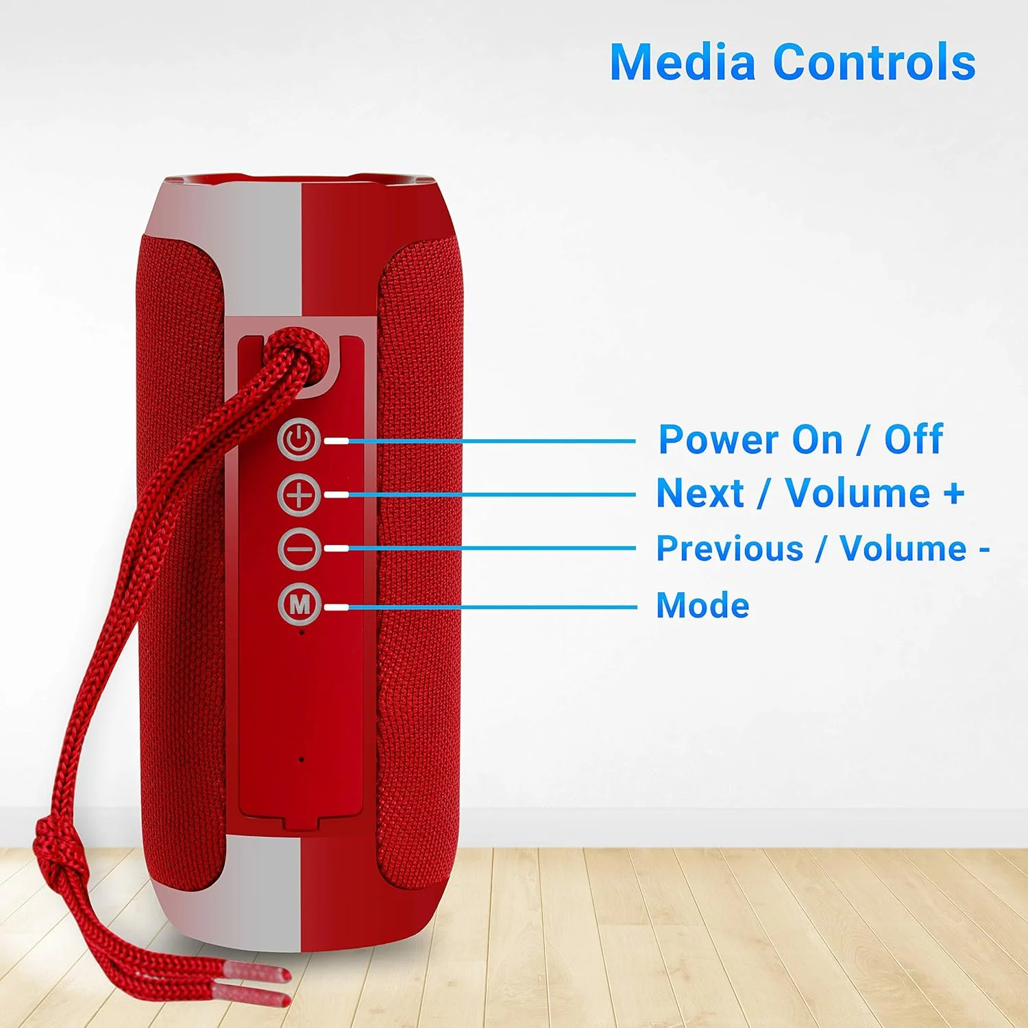 اسپیکر بلوتوثی قابل حمل Zebronics Zeb-Action با عملکرد TWS، USB، mSD، AUX، FM، میکروفون و روکش پارچه ای (قرمز) اسپیکر بلوتوثی قابل حمل Zebronics Zeb-Action با عملکرد TWS، USB، mSD، AUX، FM، میکروفون و روکش پارچه ای (قرمز)