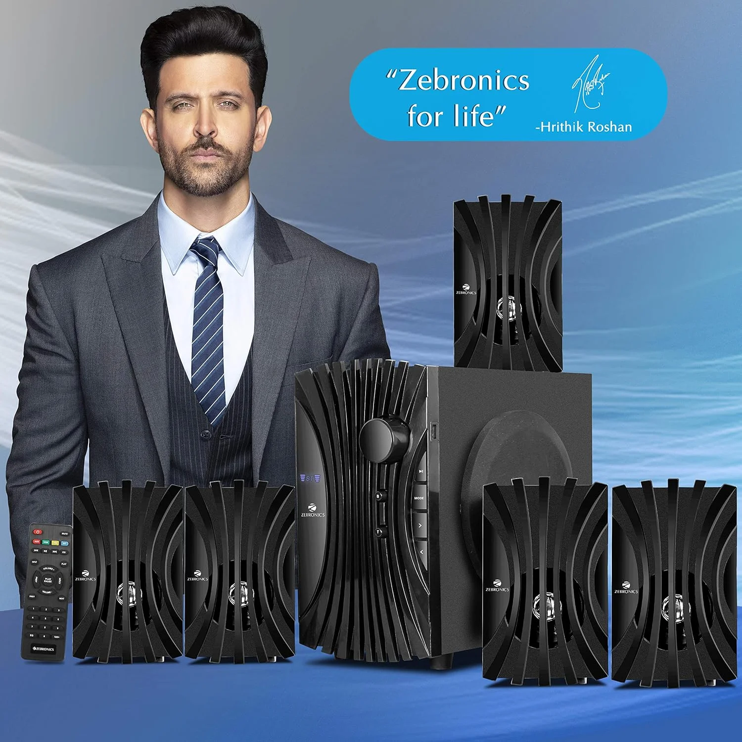 اسپیکر چند رسانه ای 5.1 Zebronics Zeb-Twist با پشتیبانی از بلوتوث، USB، AUX، رادیو FM داخلی و کنترل از راه دور (مشکی)، بی سیم اسپیکر چند رسانه ای 5.1 Zebronics Zeb-Twist با پشتیبانی از بلوتوث، USB، AUX، رادیو FM داخلی و کنترل از راه دور (مشکی)، بی سیم