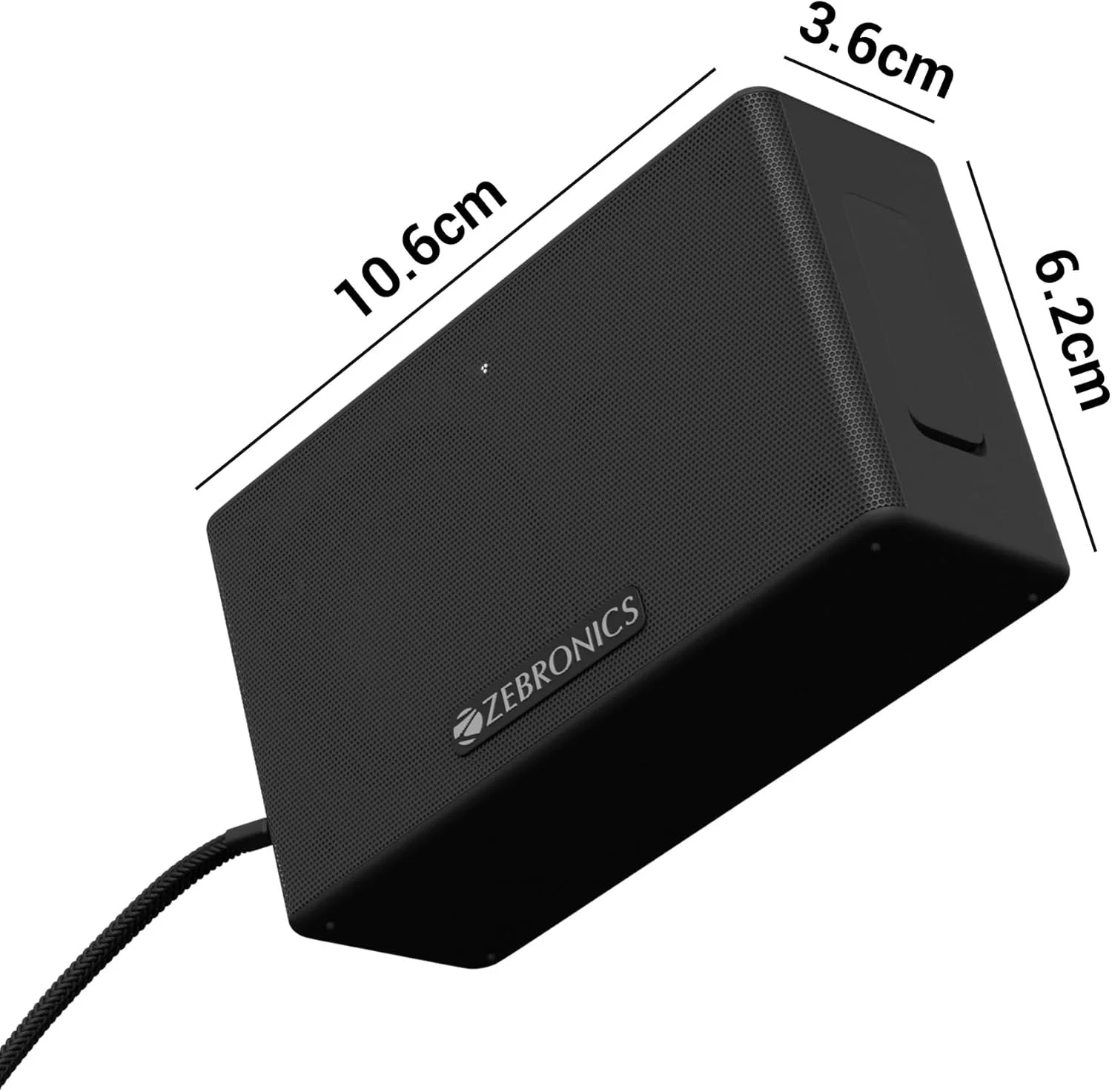 اسپیکر بلوتوثی قابل حمل زیبرونیکس Sonic POD S، توان 8 وات، تا 12 ساعت پخش، رادیاتور پسیو، قابلیت تماس، بلوتوث نسخه 5.3 | mSD | AUX، TWS، دارای حلقه حمل (مشکی) اسپیکر بلوتوثی قابل حمل زیبرونیکس Sonic POD S، توان 8 وات، تا 12 ساعت پخش، رادیاتور پسیو، قابلیت تماس، بلوتوث نسخه 5.3 | mSD | AUX، TWS، دارای حلقه حمل (مشکی)