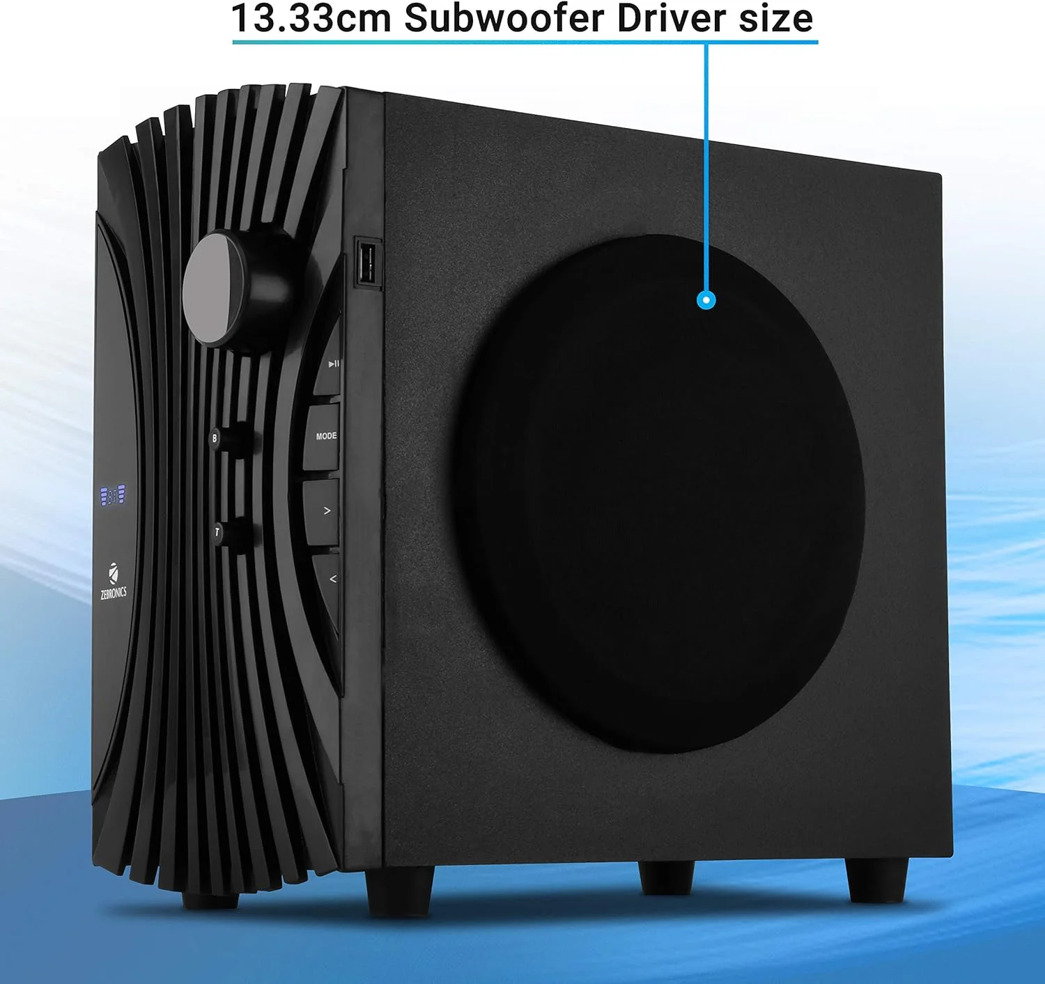 اسپیکر چند رسانه ای 5.1 Zebronics Zeb-Twist با پشتیبانی از بلوتوث، USB، AUX، رادیو FM داخلی و کنترل از راه دور (مشکی)، بی سیم اسپیکر چند رسانه ای 5.1 Zebronics Zeb-Twist با پشتیبانی از بلوتوث، USB، AUX، رادیو FM داخلی و کنترل از راه دور (مشکی)، بی سیم