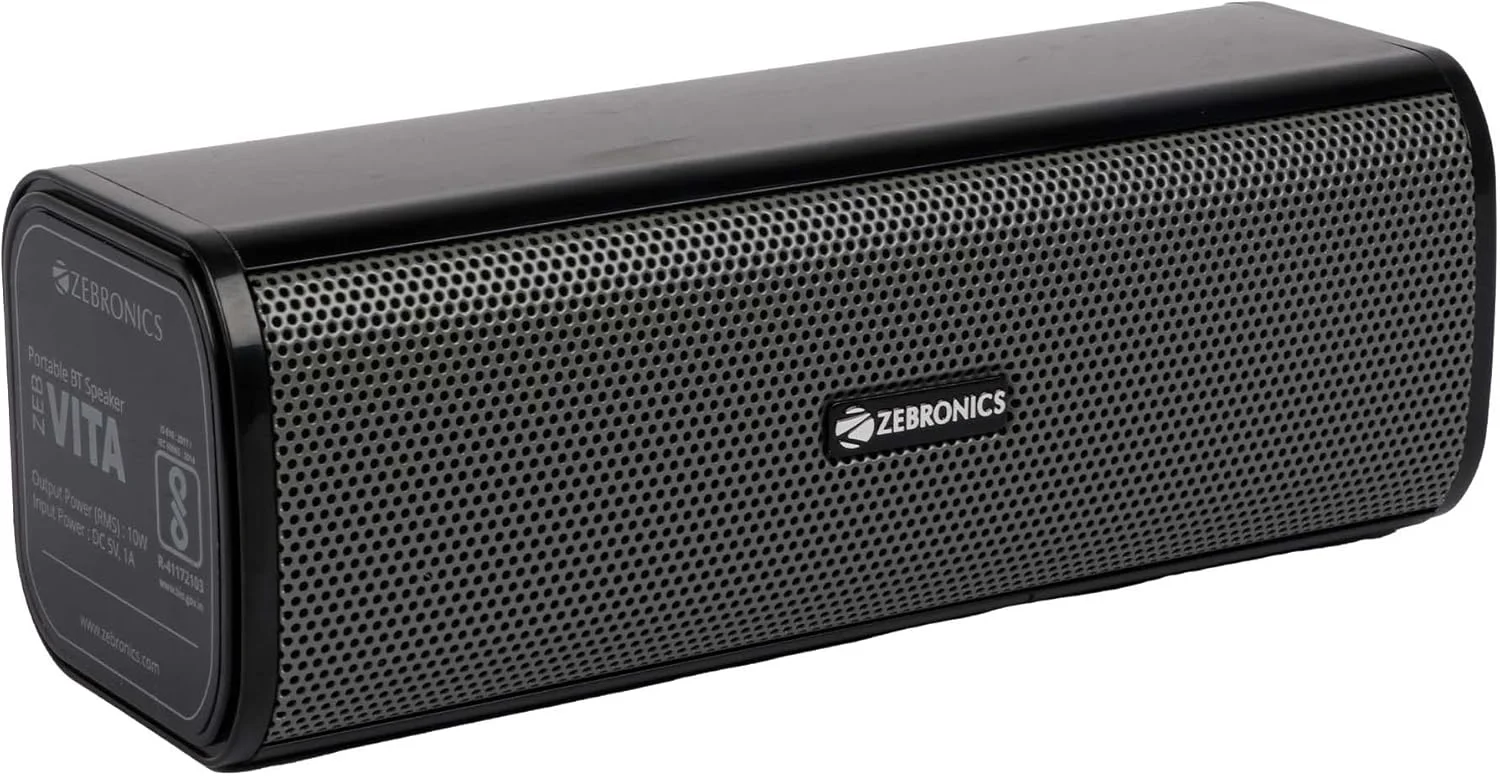 ZEBRONICS Zeb-VITA Wireless Bluetooth, Secure Digital, Auxiliary, Micro SD 10W Portable Bar Speaker with Supporting USB, FM, TWS & Call Function. (Grey)