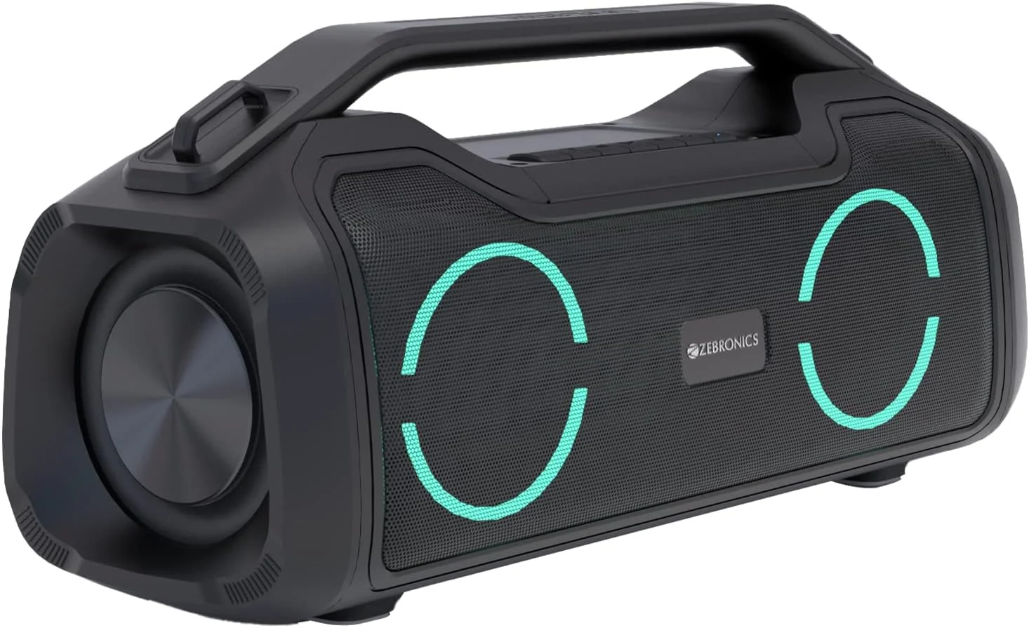 Zebronics Zeb-Sound Feast 500 Bluetooth 5.0 Portable Speaker with 70W, 9H* Backup, TWS, IPX5 Waterproof, Call Function, RGB Lights, AUX, mSD, Voice Assistant, Type C and Grill Finish