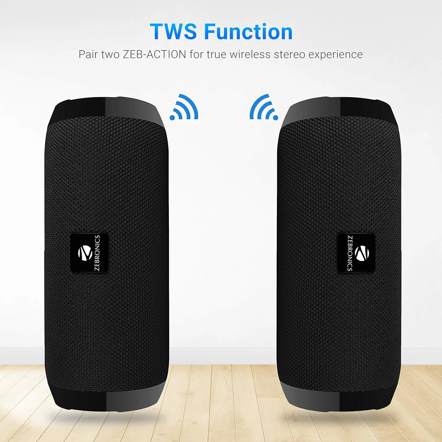 Zebronics Zeb-Action Portable BT Speaker with TWS Function, USB, mSD, AUX, FM, Mic & Fabric Finish(Black) Zebronics Zeb-Action Portable BT Speaker with TWS Function, USB, mSD, AUX, FM, Mic & Fabric Finish(Black)