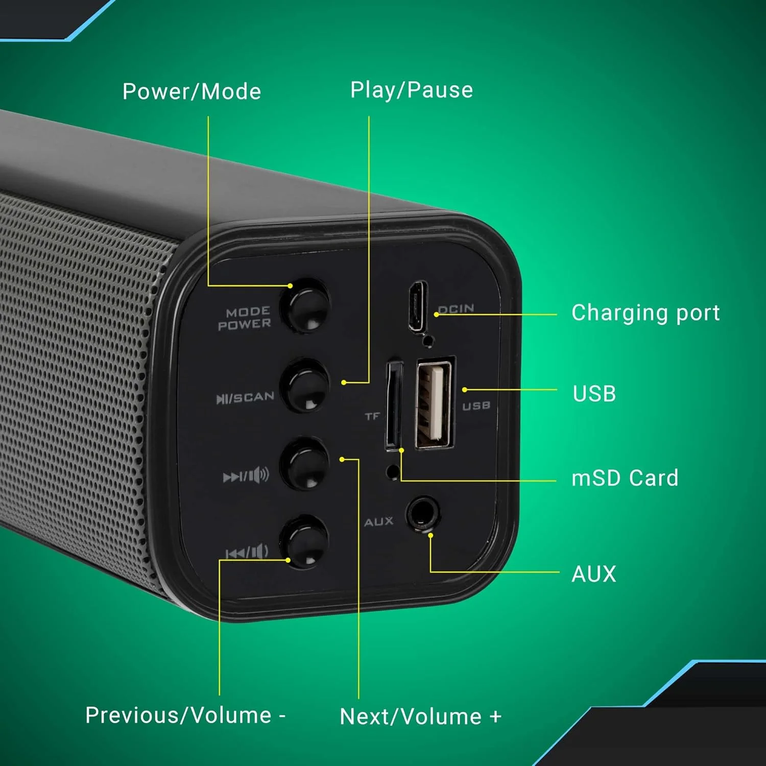 ZEBRONICS Zeb-VITA Wireless Bluetooth, Secure Digital, Auxiliary, Micro SD 10W Portable Bar Speaker with Supporting USB, FM, TWS & Call Function. (Grey) ZEBRONICS Zeb-VITA Wireless Bluetooth, Secure Digital, Auxiliary, Micro SD 10W Portable Bar Speaker with Supporting USB, FM, TWS & Call Function. (Grey)