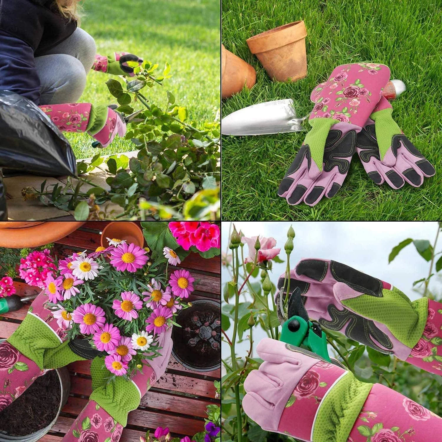 دستکش باغبانی KASTWAVE، دستکش باغبانی ضد خار و هرس گل رز با آستین بلند، دستکش ضد سوراخ شدن با محافظ ساعد برای زنان و مردان، سایز متوسط ​​مناسب برای اکثر افراد