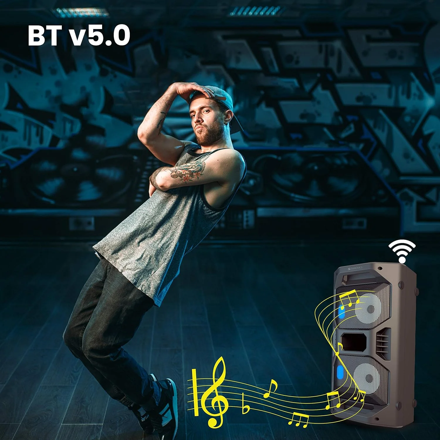 Zebronics Zeb-Space Deck PRO Wireless Bluetooth 40W Boombox Party Portable Speaker Supporting LED Display, RGB Lights, USB, SD Card, AUX, MIC in, FM, TWS & Comes with Wireless MIC + Remote Control. Zebronics Zeb-Space Deck PRO Wireless Bluetooth 40W Boombox Party Portable Speaker Supporting LED Display, RGB Lights, USB, SD Card, AUX, MIC in, FM, TWS & Comes with Wireless MIC + Remote Control.