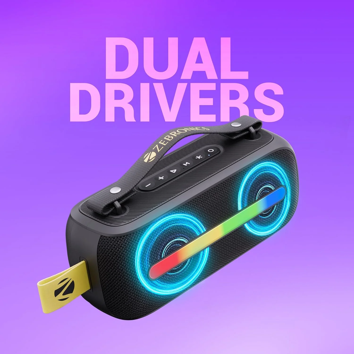 اسپیکر بلوتوثی قابل حمل زبرونیکس مدل Sound Feast 80، توان 20 وات، تا 14 ساعت پخش، بلوتوث | USB، کارائوکه، نوار LED RGB، میکروفون بی سیم همراه، بند حمل جداشدنی اسپیکر بلوتوثی قابل حمل زبرونیکس مدل Sound Feast 80، توان 20 وات، تا 14 ساعت پخش، بلوتوث | USB، کارائوکه، نوار LED RGB، میکروفون بی سیم همراه، بند حمل جداشدنی