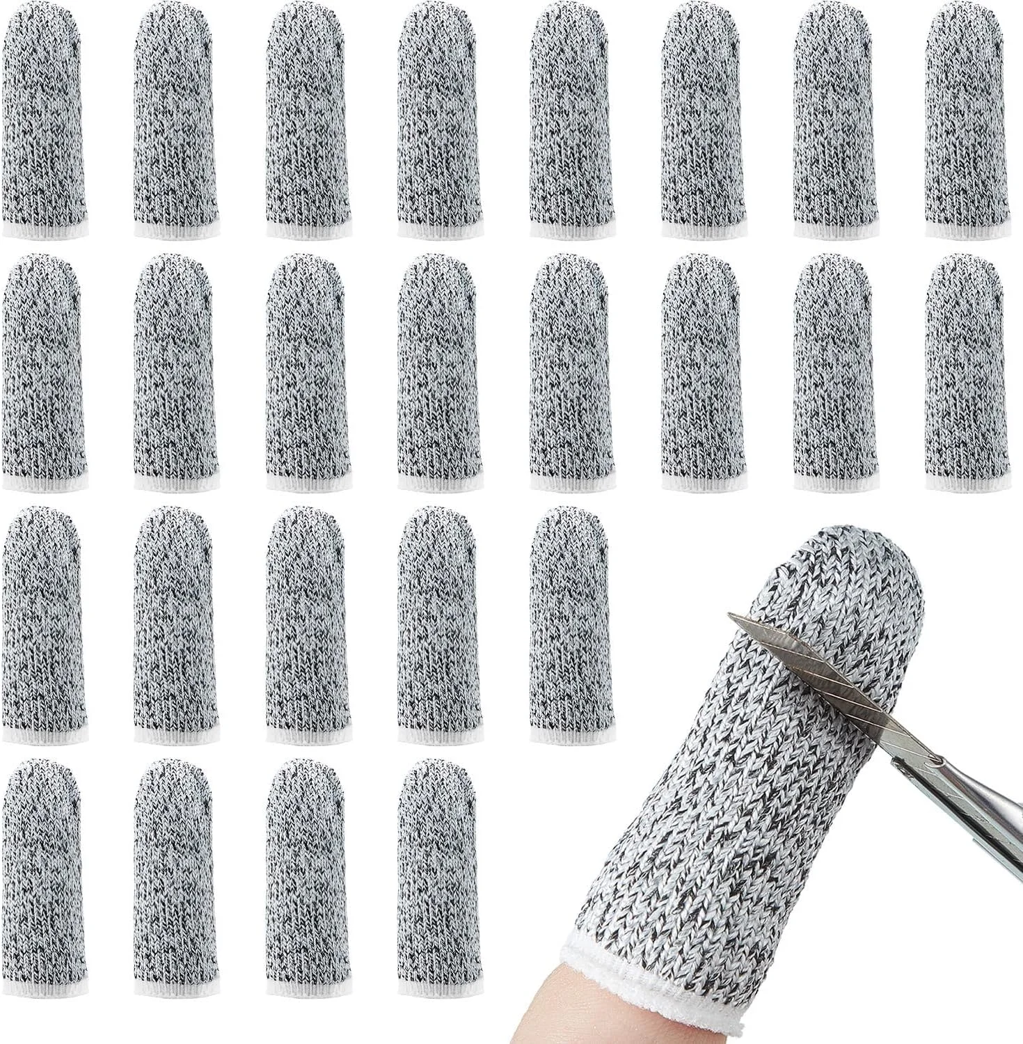 محافظ انگشت ژله ای مقاوم در برابر برش، 20 عدد، محافظ انگشت قابل استفاده مجدد برای برش مواد غذایی در آشپزخانه، مجسمه سازی، کاردستی و ایمنی کار، محافظ انگشت ضد برش سایز بزرگ (خاکستری)