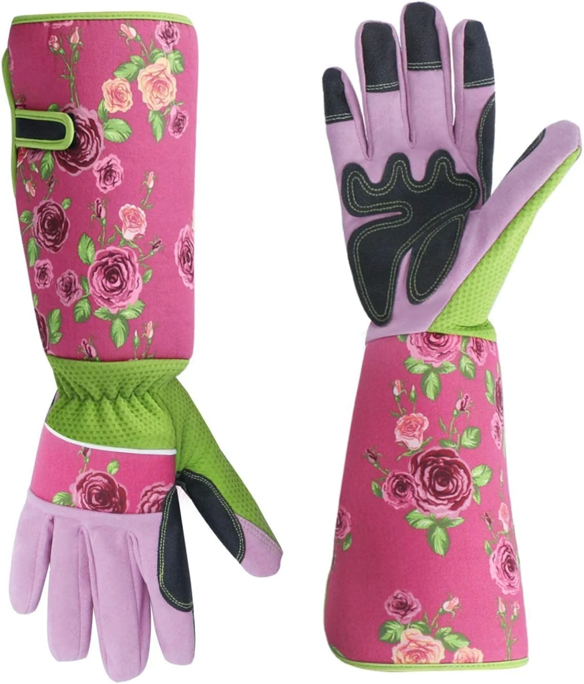 دستکش باغبانی KASTWAVE، دستکش باغبانی ضد خار و هرس گل رز با آستین بلند، دستکش ضد سوراخ شدن با محافظ ساعد برای زنان و مردان، سایز متوسط ​​مناسب برای اکثر افراد