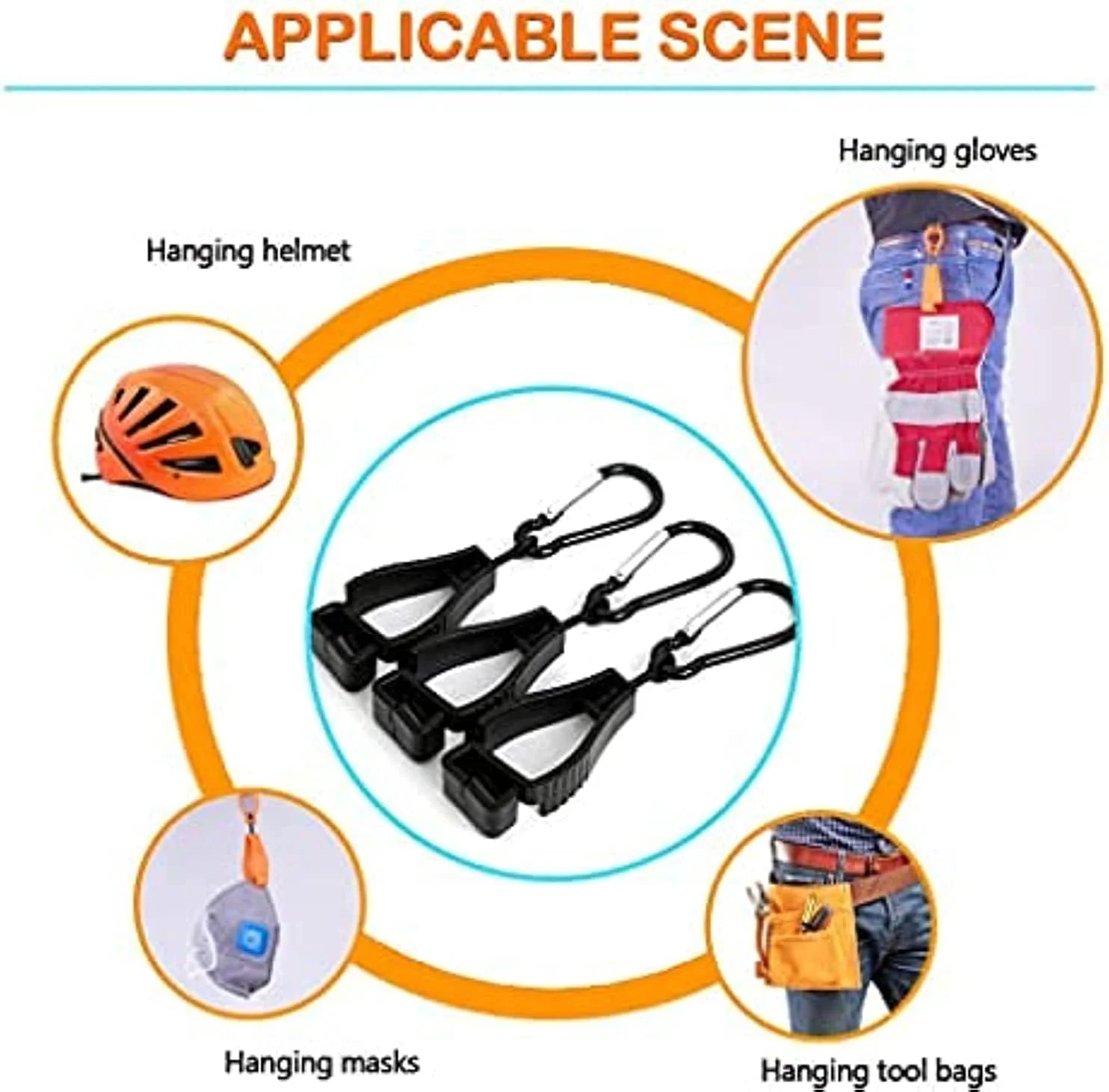 KASTWAVE 12 Pack Safety Glove Clip Holders - Durable Hangers for Workers, Helmets, Glasses & Tools - Perfect for Job Sites & Workshops