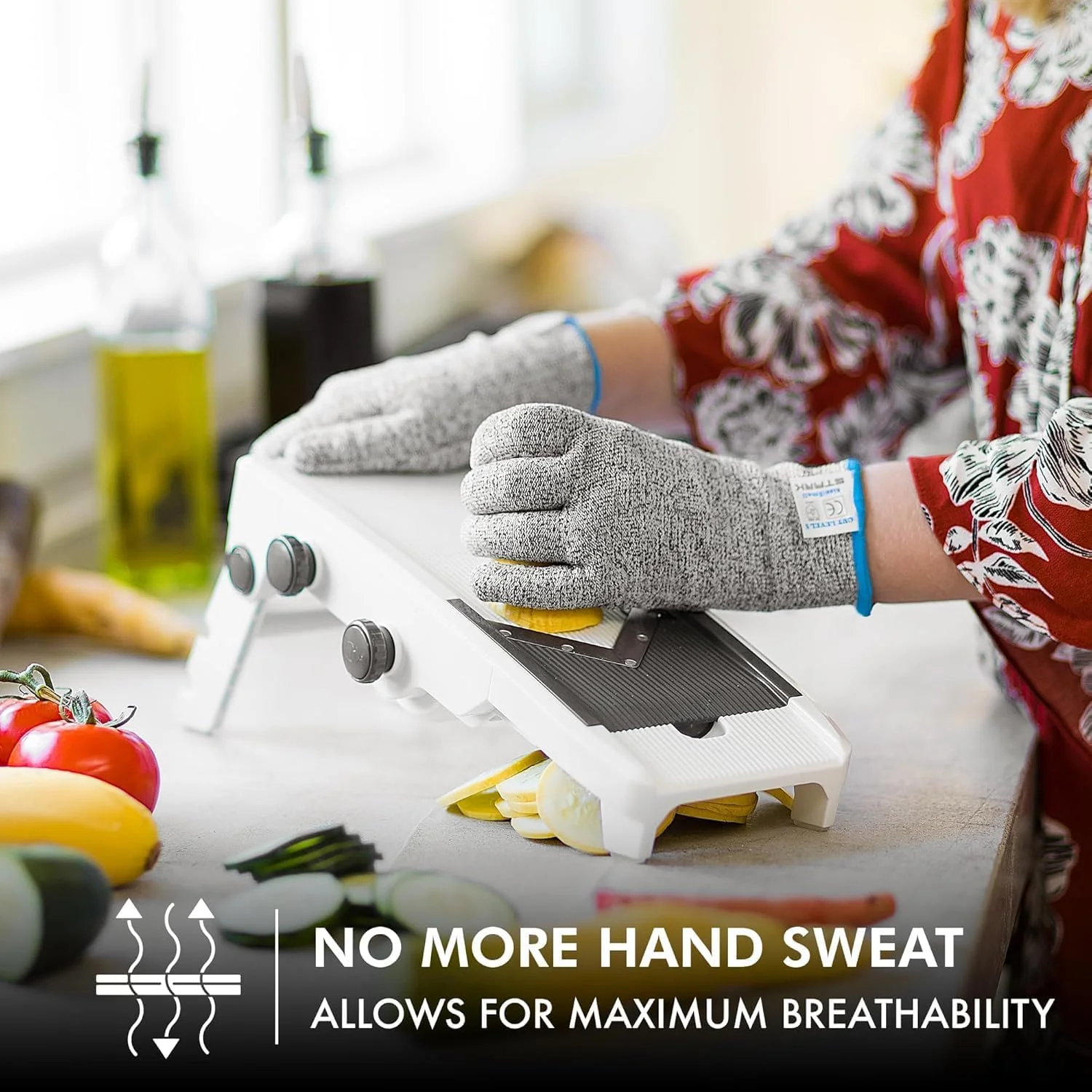 دستکش های ضد برش، دستکش های برش محافظت سطح 5 برای آشپزخانه، گوشت، ماندولین، صدف پاک کردن، کنده کاری، کار قصابی، دستکش های ایمنی درجه مواد غذایی، 2 جفت، متوسط