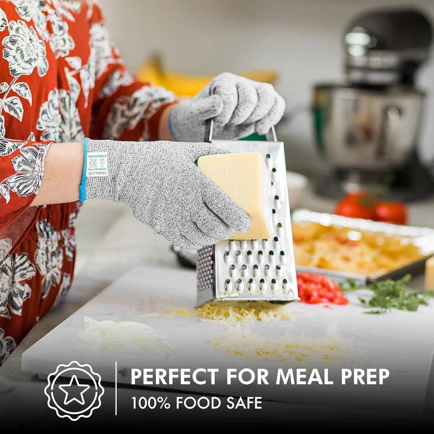 دستکش های ضد برش، دستکش های برش محافظت سطح 5 برای آشپزخانه، گوشت، ماندولین، صدف پاک کردن، کنده کاری، کار قصابی، دستکش های ایمنی درجه مواد غذایی، 2 جفت، متوسط