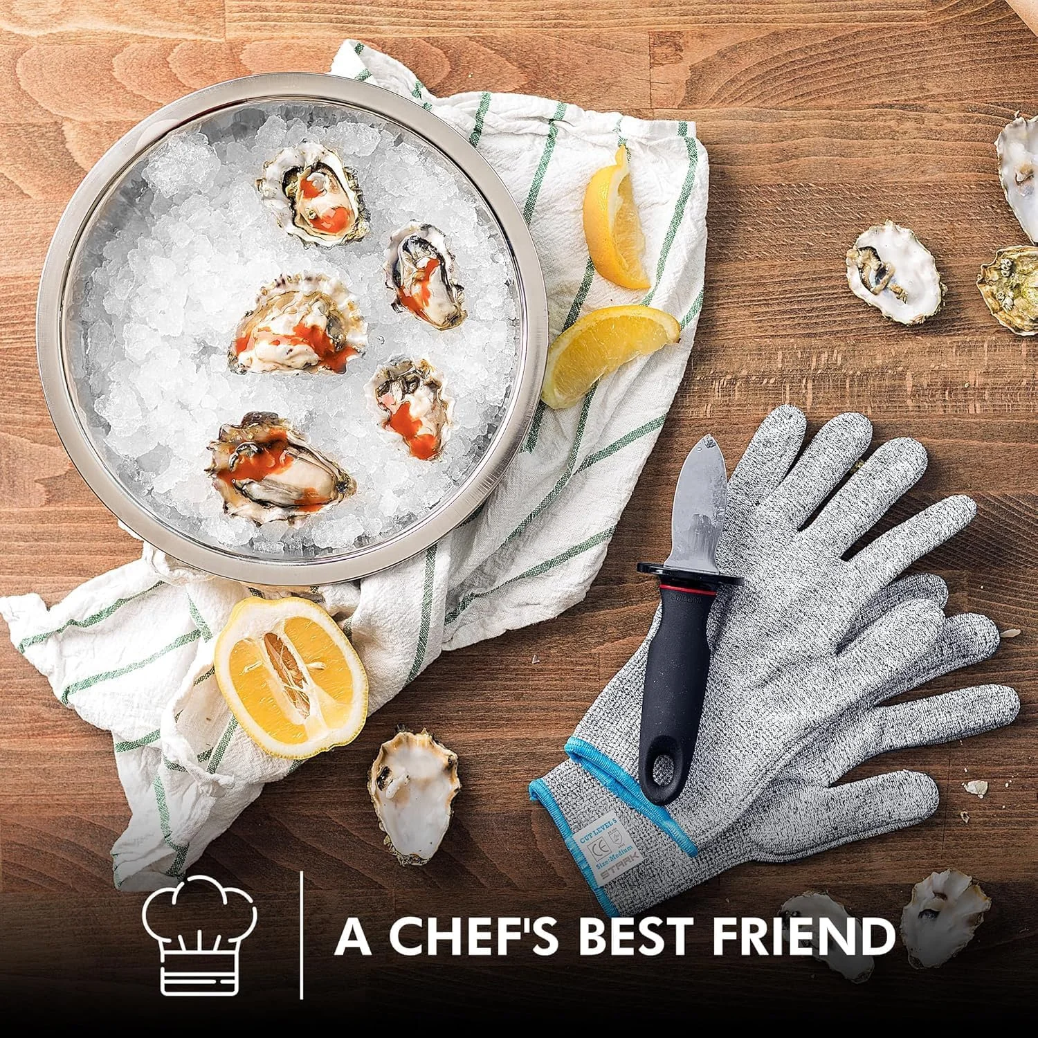 دستکش های ضد برش، دستکش های برش محافظت سطح 5 برای آشپزخانه، گوشت، ماندولین، صدف پاک کردن، کنده کاری، کار قصابی، دستکش های ایمنی درجه مواد غذایی، 2 جفت، متوسط