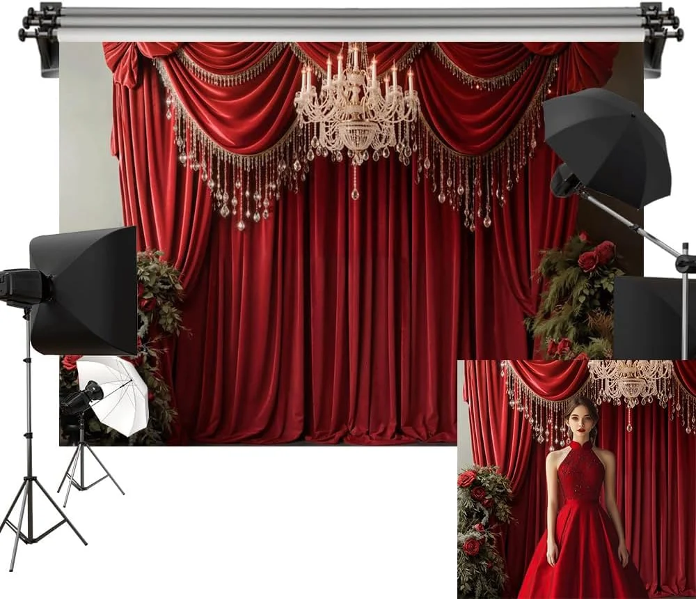 Kate 10x10ft/3x3m Curtain Backdrop for Photography Chandelier Boudoir Photoshoot Background Photo Video Studio Props