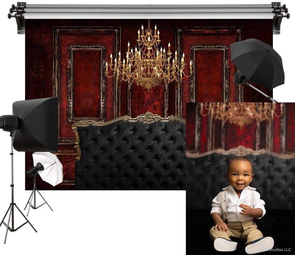 پس زمینه تخته تخت خواب کیت 3x3 متر (10x10 فوت) دیوار قرمز رترو، مناسب برای عکاسی و استودیو