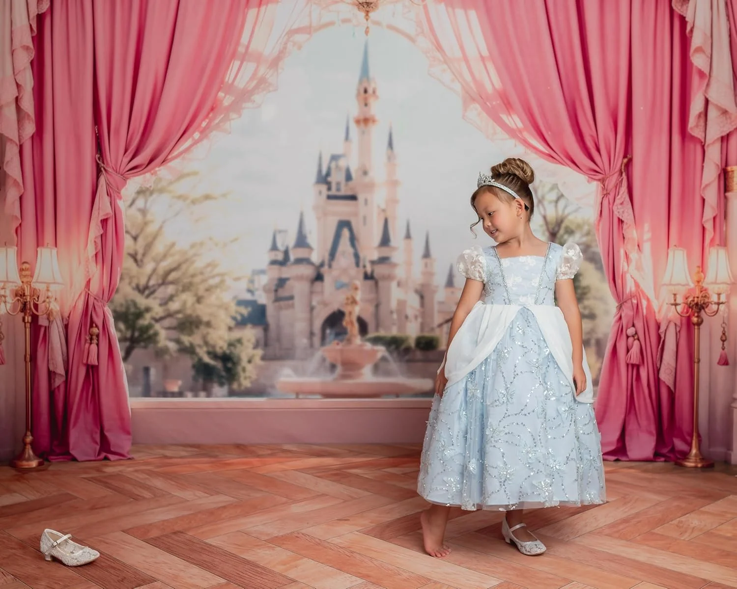 پس زمینه قلعه کیت 3x2 متر برای عکاسی، پرده های صورتی، پس زمینه پارچه ای چاپ شده با کامپیوتر، لوازم استودیویی عکس و فیلم پس زمینه قلعه کیت 3x2 متر برای عکاسی، پرده های صورتی، پس زمینه پارچه ای چاپ شده با کامپیوتر، لوازم استودیویی عکس و فیلم