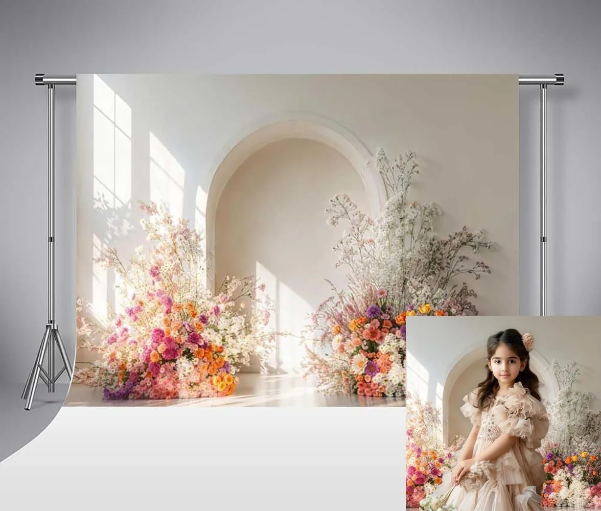 پس زمینه عکاسی کیت 2.2x1.5 متر / 7x5 فوت گل های بابونه پس زمینه طاق کیک تولد دکور بنر لوازم استودیویی غرفه عکس