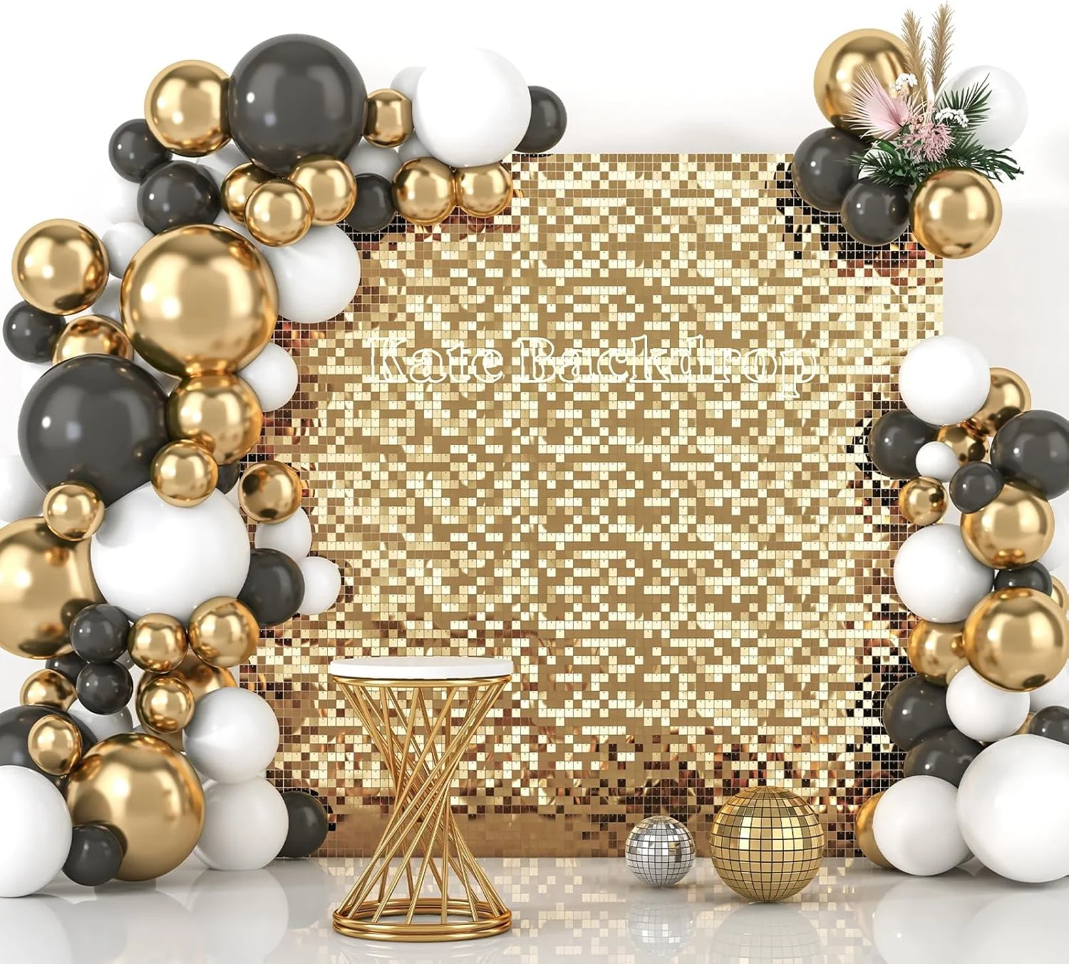 پس زمینه دیوار کیت، پس زمینه براق و درخشان، پس زمینه عکاسی، ساختار تولد، پرده عکاسی تولد (طلایی 24 عدد)