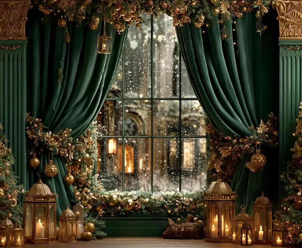 پس زمینه کریسمس کیت، پرده پنجره سبز، پس زمینه عکس، دکوراسیون مهمانی کریسمس، لوازم استودیو، 3x2.4 متر پس زمینه کریسمس کیت، پرده پنجره سبز، پس زمینه عکس، دکوراسیون مهمانی کریسمس، لوازم استودیو، 3x2.4 متر