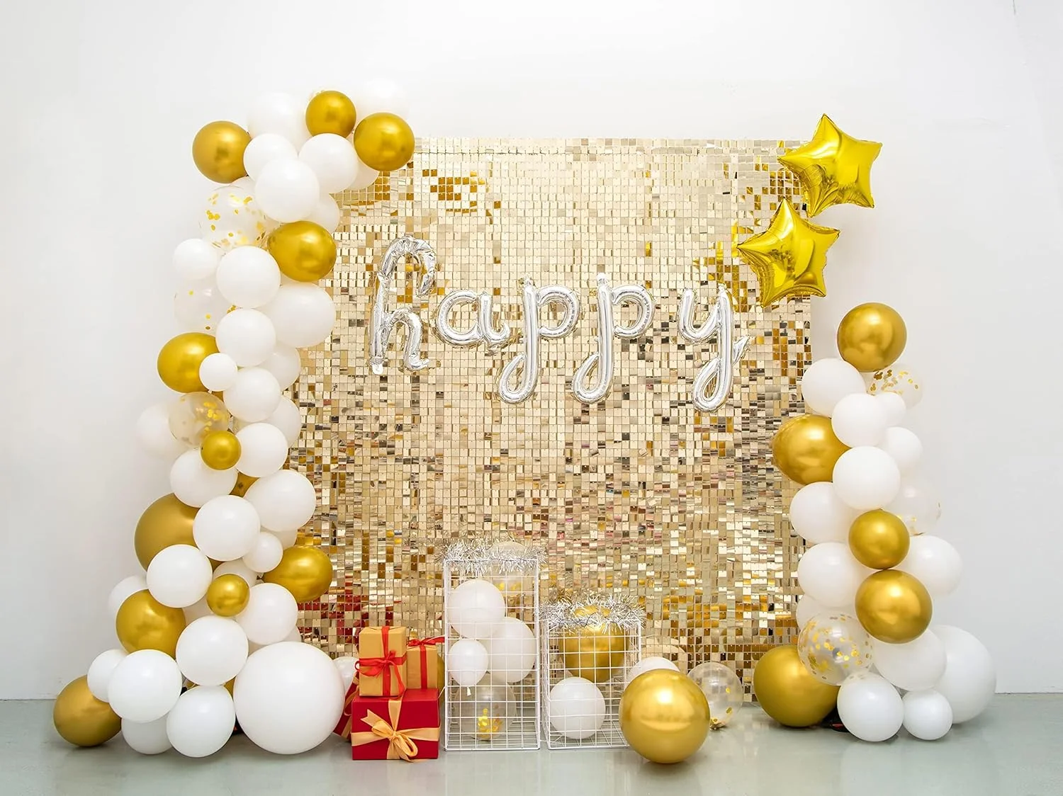 پس زمینه دیوار کیت، پس زمینه براق و درخشان، پس زمینه عکاسی، ساختار تولد، پرده عکاسی تولد (طلایی 24 عدد)