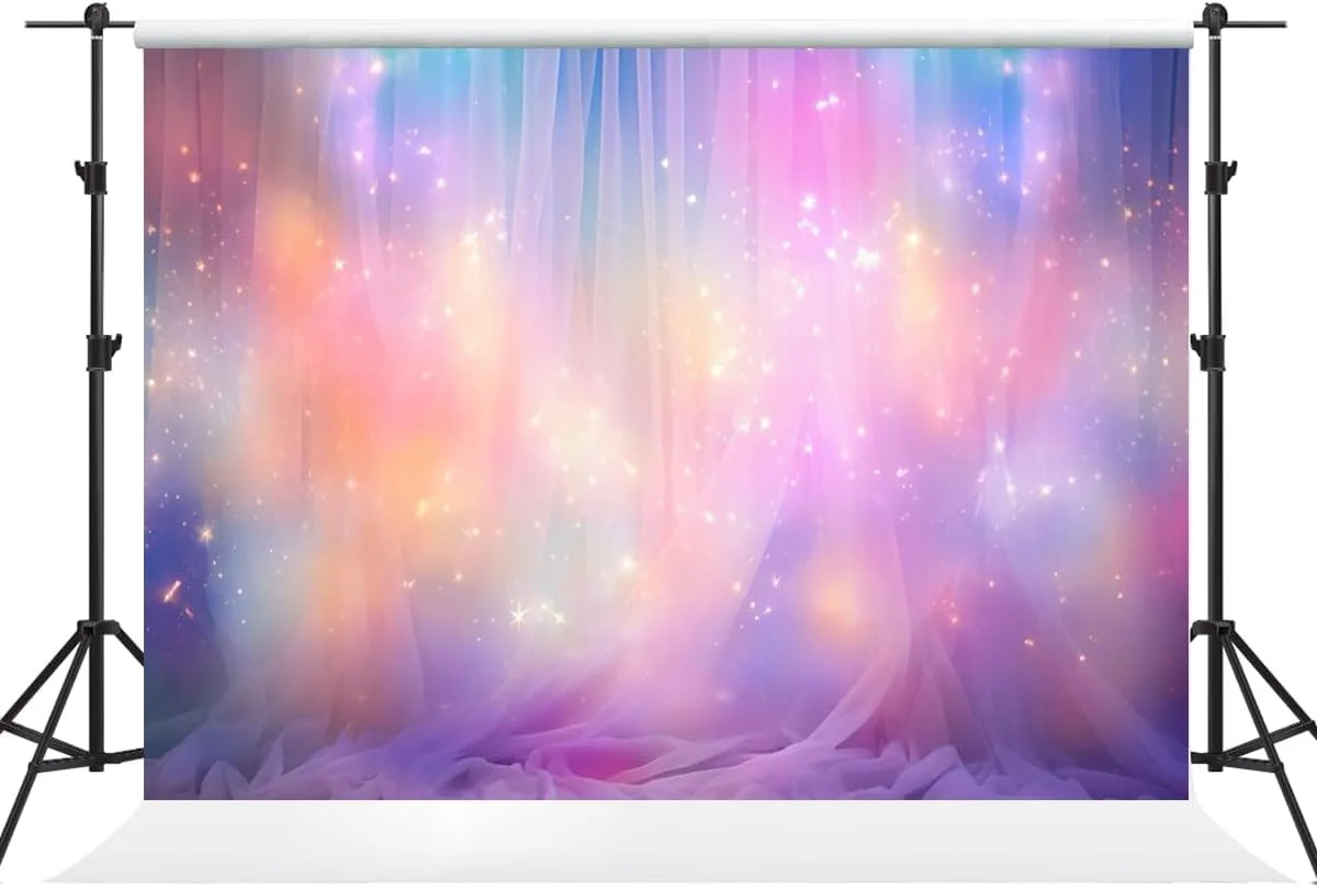 پس زمینه عکاسی رویایی و رنگارنگ کیت، 3x2 متر، پرده براق، دکوراسیون پس زمینه، مناسب برای دختران، بزرگسالان، مهمانی عروسی، پرتره، استودیو عکاسی، لوازم جانبی برای عکس و فیلم