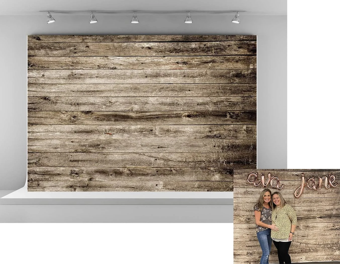 Kate 7x5ft Microfiber Rustic Wood Texture Backdrops for Photoshoot Vintage Wooden Wall Photo Background Adults Kids Portrait Backdrop Props