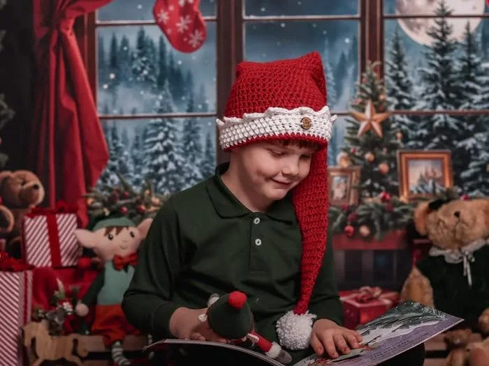 پس زمینه عکاسی کریسمس کیت 3x2.5 متر / 10x8 فوت، شب کریسمس داخلی، درخت کریسمس، پرده های قرمز، هدیه، پرتره تولد کودک، پس زمینه عکس، لوازم استودیو