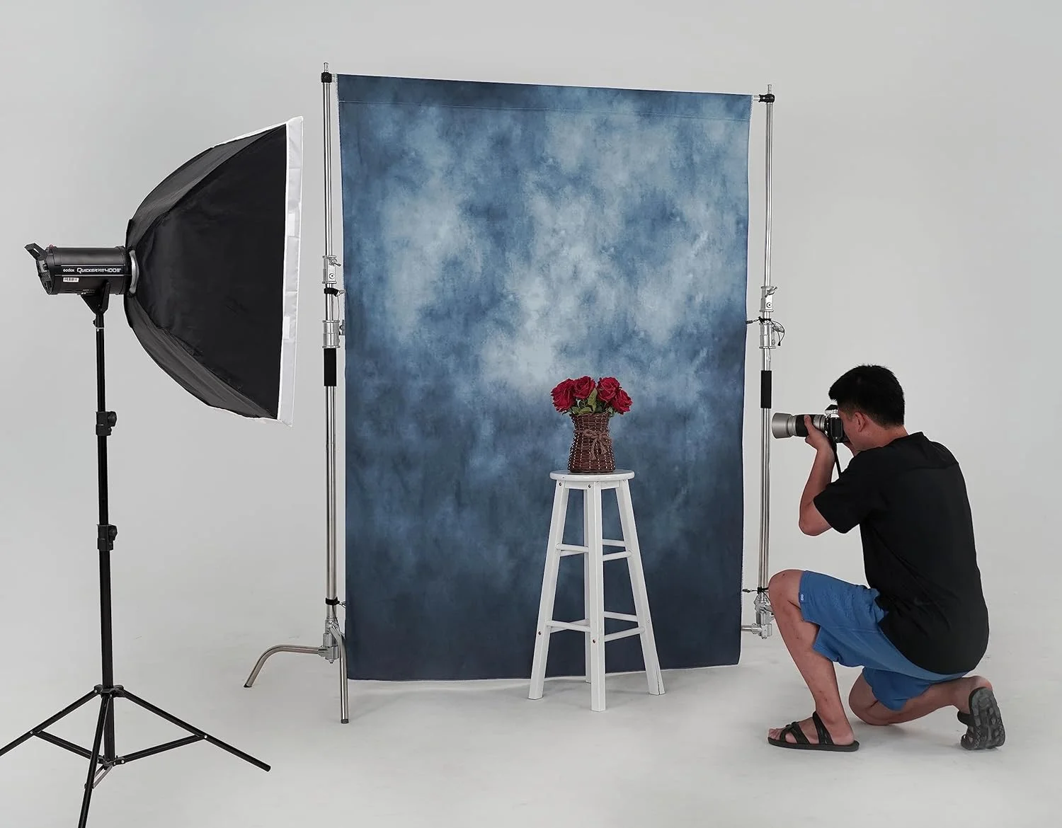 پس زمینه کیت آبی 2 x 3 متر / 6.5 x 10 فوت، پس زمینه عکاسی، لوازم جعبه عکس، پس زمینه های انتزاعی میکروفیبر برای پرتره، پس زمینه بوم نوزاد، استودیوی عکس