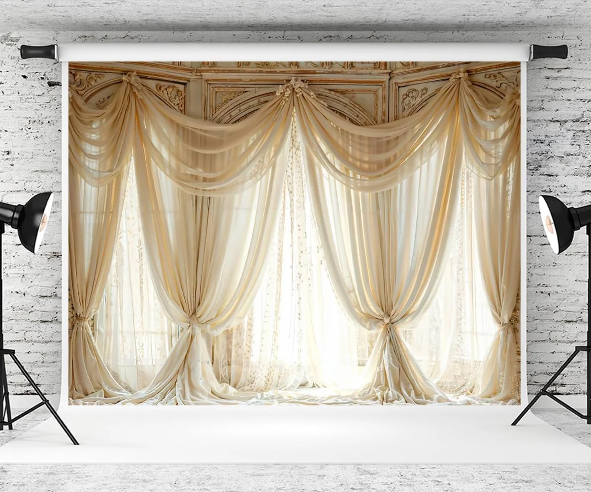 پس زمینه عکاسی داخلی کیت طرح قلعه، پرده و دکوراسیون، مناسب استودیو، جشن عروسی و تولید ویدیو با ابعاد 7×5 فوت
