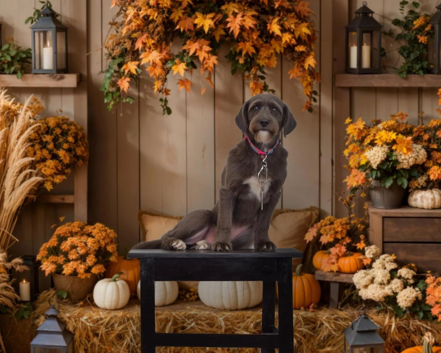 پس زمینه عکاسی کدو تنبل پاییزی کیت، پس زمینه برداشت پاییزی، کف چوبی کاه، برگ افرا، چمن پامپاس، پوشش نوزاد برای دکوراسیون جشن تولد و حمام نوزاد 2.2x1.5 متر / 7x5 فوت