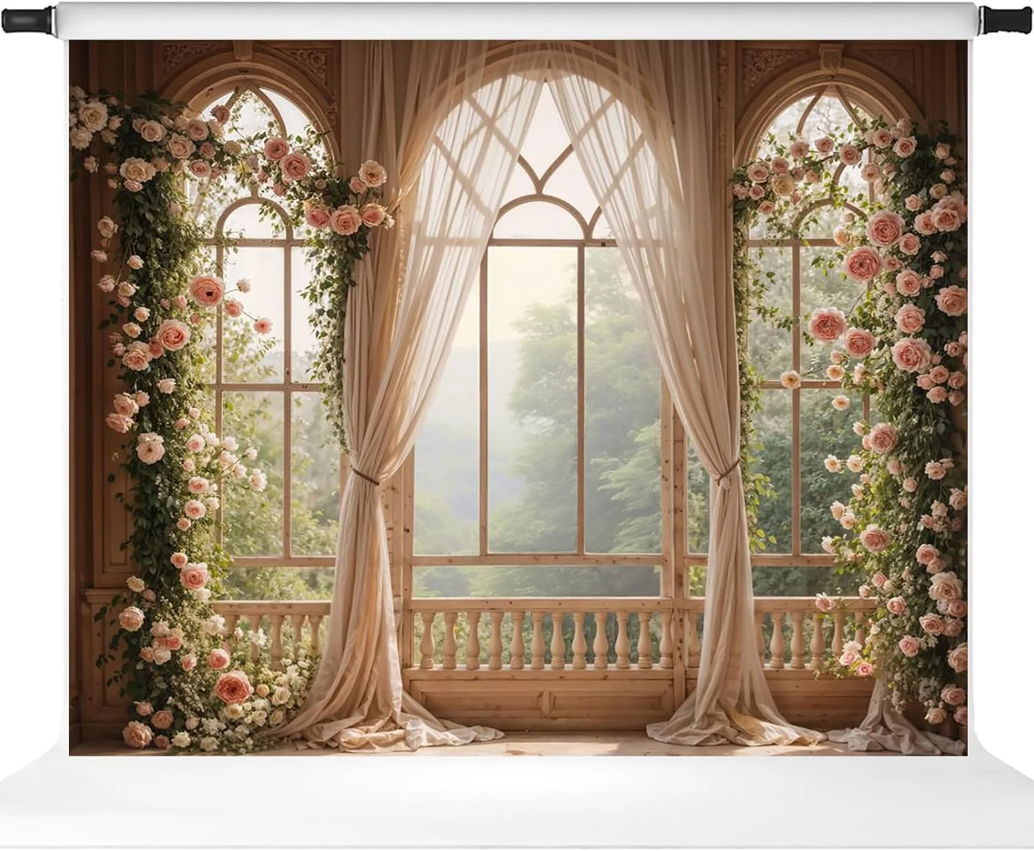 پس زمینه های دیوار گل کیت برای عکاسی، پس زمینه عکس طاق، پرده پنجره، تکیه گاه عکس عروسی، 10x8 فوت