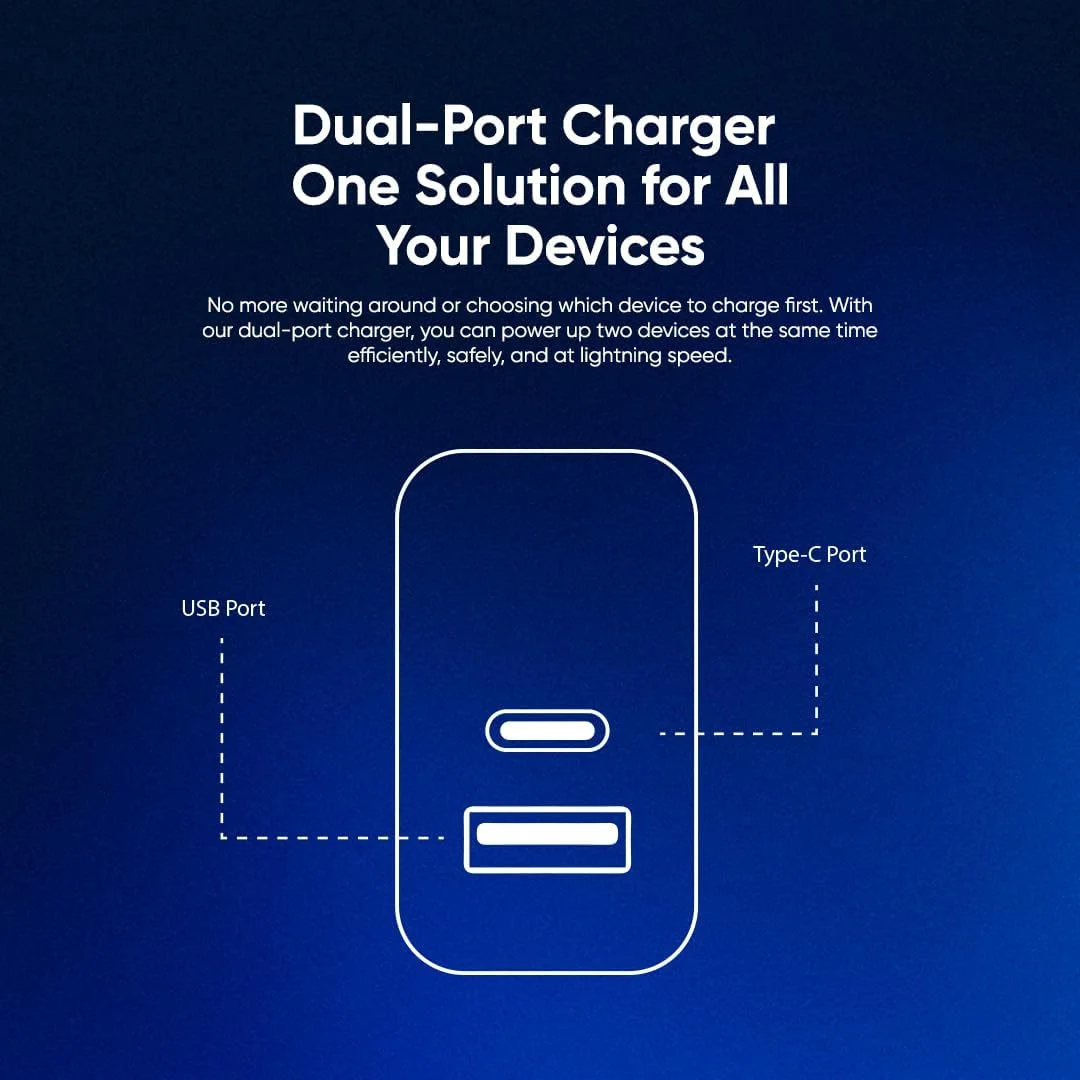 شارژر دیواری دو پورت 22.5 واتی Faster V400B به همراه کابل شارژ سریع 100 سانتی متری - آداپتور USB-C و USB-A جمع و جور با قابلیت PD Power Delivery و محافظت ایمنی برای تلفن های اندرویدی، هدفون و دستگاه های Type-C