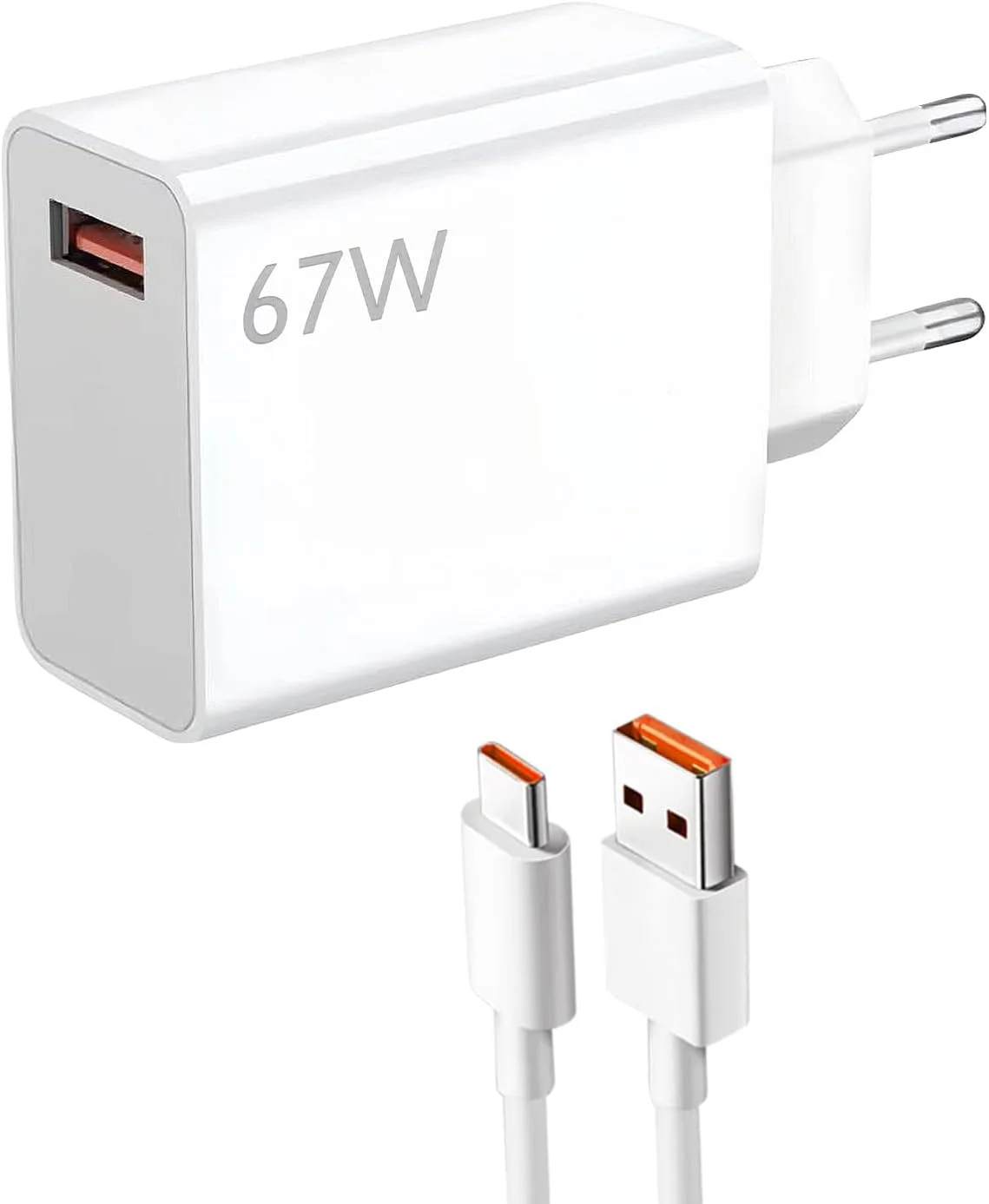 شارژر شیائومی 67 واتی با کابل USB Type C به طول 1.5 متر برای شیائومی 15، 14، 13T، 12 پرو، ردمی نوت 13 پرو، 12، 11، پوکو F5، X6، X5، F4، M4، آداپتور دیواری شارژ توربو سازگار با Mi Turbo Charge