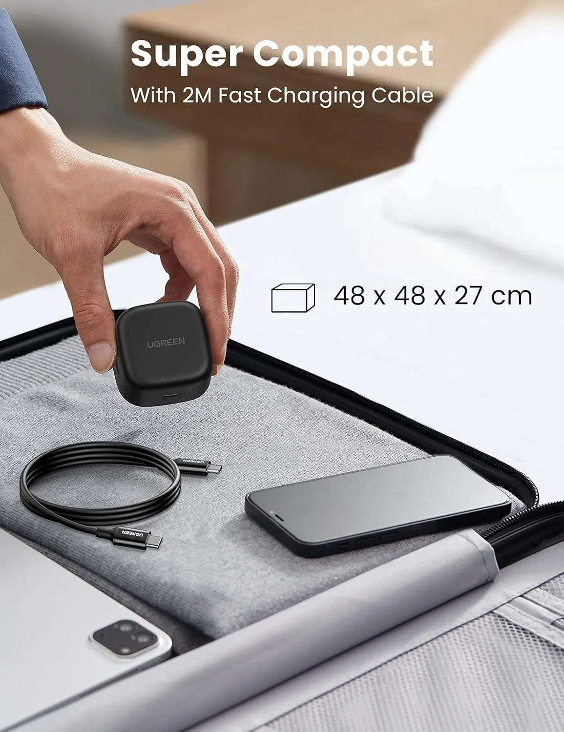 مجموعه شارژر سریع 25 واتی سامسونگ UGREEN، آداپتور USB C با کابل آداپتور 2 متری سامسونگ برای Galaxy S25U, S24U, S23U, S22, Z Fold 6/5, A06 LTE/A55 LTE، شارژر USB C برای iPad Pro/Air، Xiaomi، Oneplus و غیره