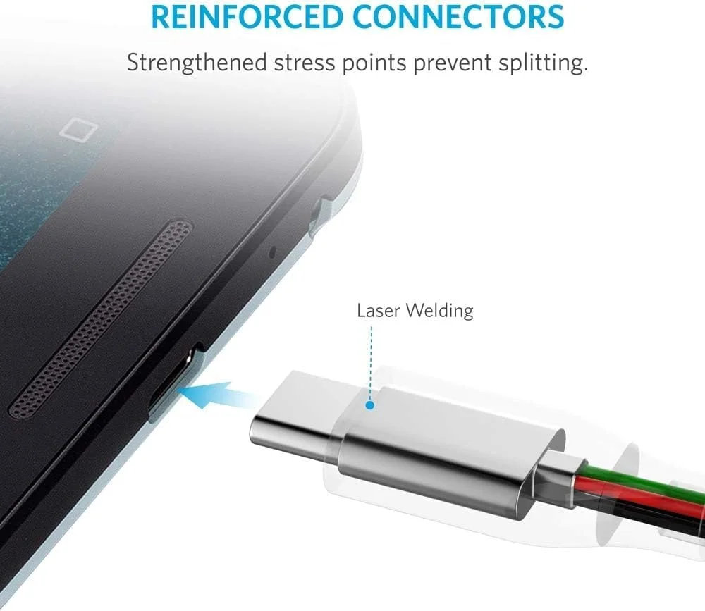 کابل USB نوع C انکر، کابل شارژر Powerline USB 3.0 به USB C (1.8 متری) با مقاومت 56k اهم برای Samsung Galaxy Note 8، S8، S8+، S9، Oculus Quest، Sony XZ، LG V20 G5 G6، HTC 10 و غیره کابل USB نوع C انکر، کابل شارژر Powerline USB 3.0 به USB C (1.8 متری) با مقاومت 56k اهم برای Samsung Galaxy Note 8، S8، S8+، S9، Oculus Quest، Sony XZ، LG V20 G5 G6، HTC 10 و غیره