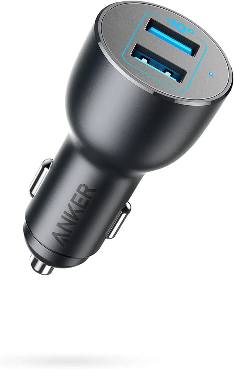 شارژر فندکی انکر، آداپتور شارژر فندکی فلزی دوگانه USB 36 واتی، PowerDrive III آلیاژی 2 پورت 36 واتی برای Galaxy S20/ S20+/ S10/ S10e/ S10+، iPhone 11/11 Pro/ 11 Pro Max/XR، iPad Pro و غیره