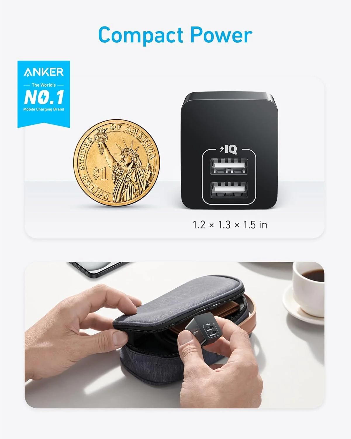 شارژر USB، بسته 2 عددی آداپتور شارژر دیواری 12 واتی دو پورت انکر، بلوک شارژر USB با دوشاخه تاشو، جعبه شارژ آجری، مکعبی برای آیفون 16 15 14 13 پرو مکس، گلکسی S22 S21 نوت 20، HTC، LG (مشکی) شارژر USB، بسته 2 عددی آداپتور شارژر دیواری 12 واتی دو پورت انکر، بلوک شارژر USB با دوشاخه تاشو، جعبه شارژ آجری، مکعبی برای آیفون 16 15 14 13 پرو مکس، گلکسی S22 S21 نوت 20، HTC، LG (مشکی)