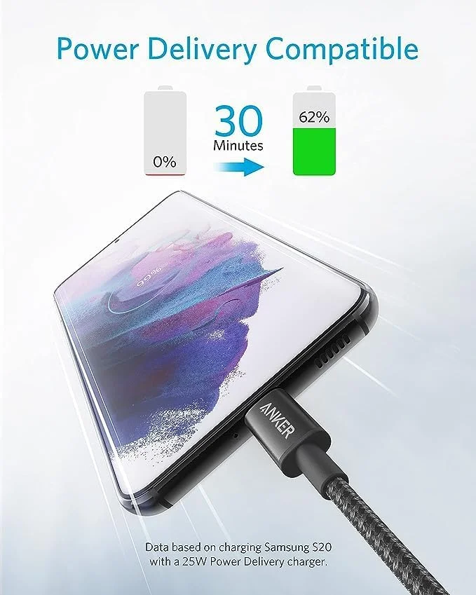 کابل شارژر USB-C انکر 30 سانتی متری (بسته 2 عددی) کابل شارژر USB-C انکر 30 سانتی متری (بسته 2 عددی)