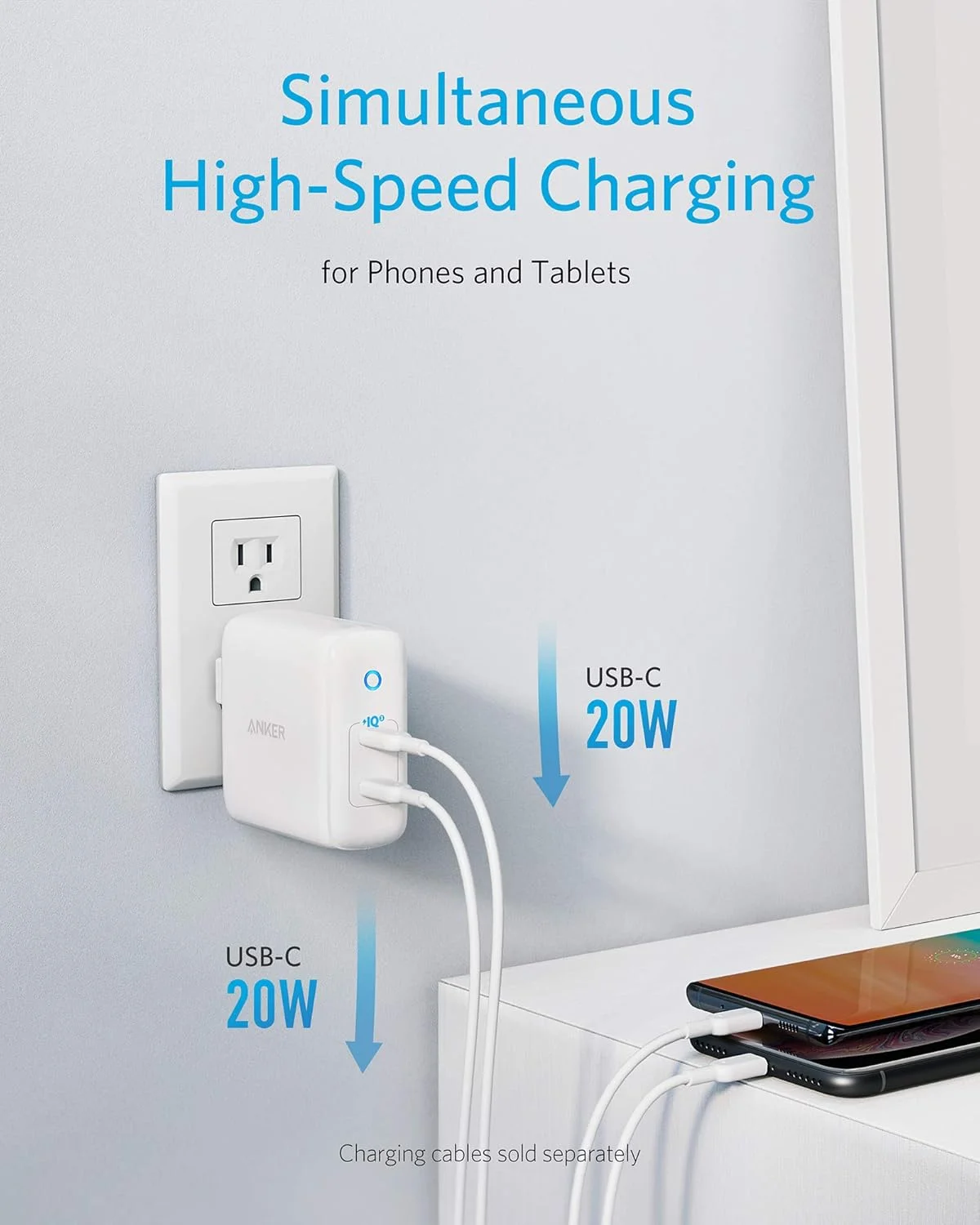 شارژر USB C انکر، 40 وات 2 پورت PIQ 3.0، شارژر سریع تاشو PowerPort III Duo Type C، Power Delivery برای آیفون 15/15 پلاس/15 پرو/15 پرو مکس/14، گلکسی، پیکسل، آیپد/آیپد مینی و غیره شارژر USB C انکر، 40 وات 2 پورت PIQ 3.0، شارژر سریع تاشو PowerPort III Duo Type C، Power Delivery برای آیفون 15/15 پلاس/15 پرو/15 پرو مکس/14، گلکسی، پیکسل، آیپد/آیپد مینی و غیره