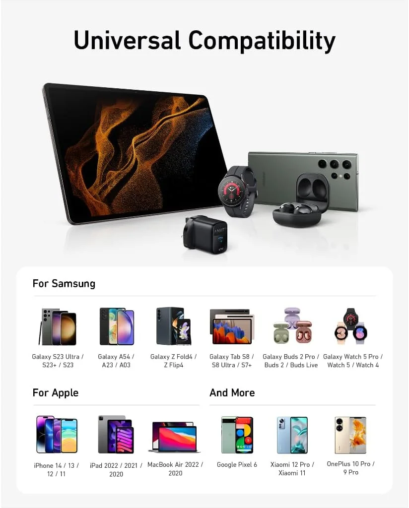 آداپتور شارژر انکر 313 مدل Ace با توان 45 وات و پورت USB C، شارژ فوق سریع، مدل A2643K11، رنگ مشکی آداپتور شارژر انکر 313 مدل Ace با توان 45 وات و پورت USB C، شارژ فوق سریع، مدل A2643K11، رنگ مشکی
